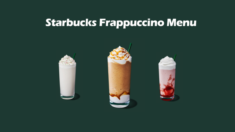 Starbucks Frappuccino Menu